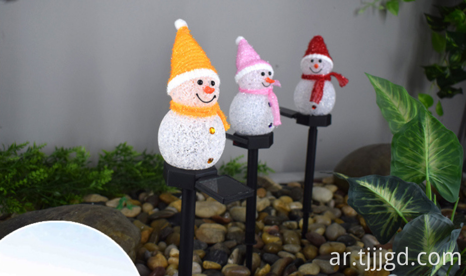 Solar Powered Ground Inserted Snowman Light